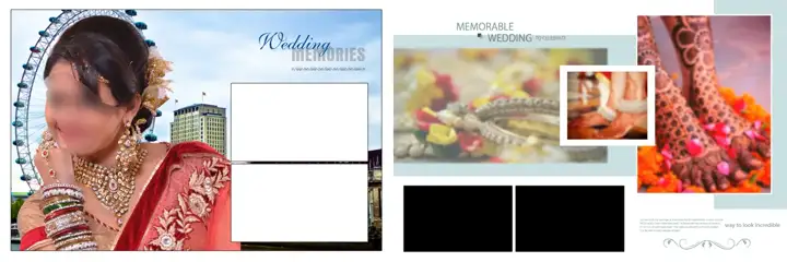 Free Stylish Mehndi Wedding Album 12x36 PSD – Gold Frame