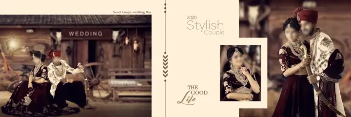 Free Traditional Pre-Wedding Album 12x36 PSD – Watercolour Splash