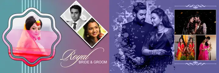 Free Traditional Wedding Album 12x36 PSD – Paisley Pattern
