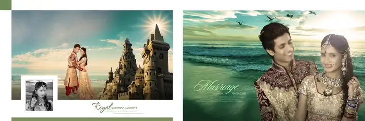 Free Vibrant Wedding Album 12x36 PSD – Temple Motif