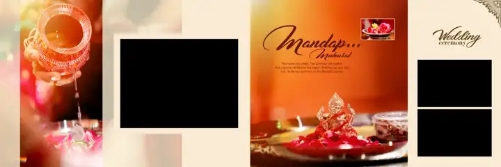 Fresh Watercolour Splash Wedding Album 12x36 PSD