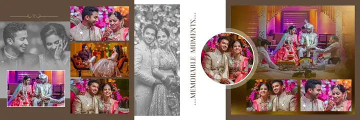 Golden Album 12x36 PSD for Indian Wedding – Pastel Clouds
