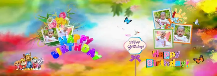 Golden Birthday & Baby Album PSD – Vintage Frame