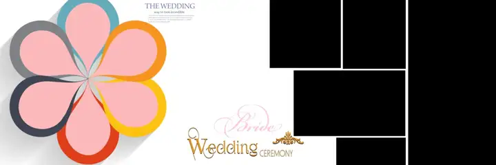 Golden Lace Ornaments Wedding Album 12x36 PSD
