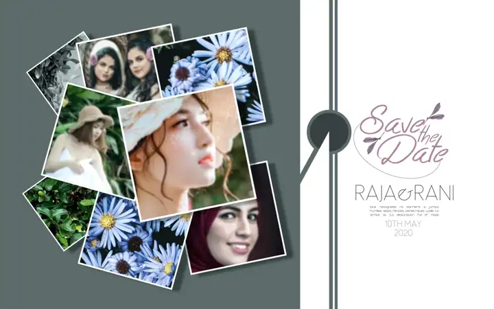 Golden Photo Album 18x24 PSD for Wedding – Damask Texture