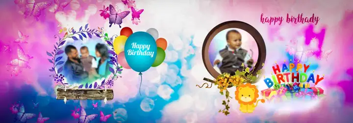 Golden Vintage Frame Birthday & Baby Album PSD
