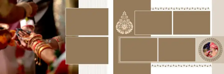 Golden Watercolour Splash Wedding Album 12x36 PSD