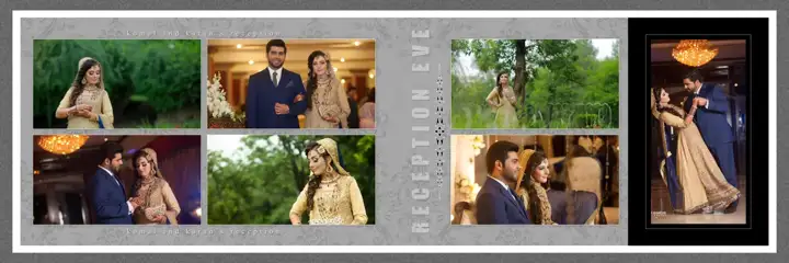 Golden Wedding Album 12x36 PSD – Geometric Lines