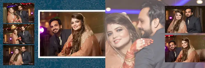 Golden Wedding Album 12x36 PSD with Bokeh Lights