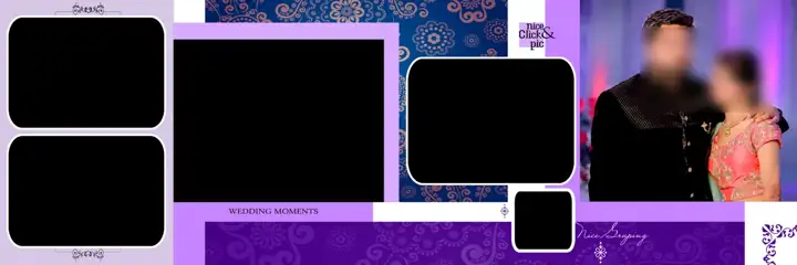 Golden Wedding Album 12x36 PSD with Damask Texture