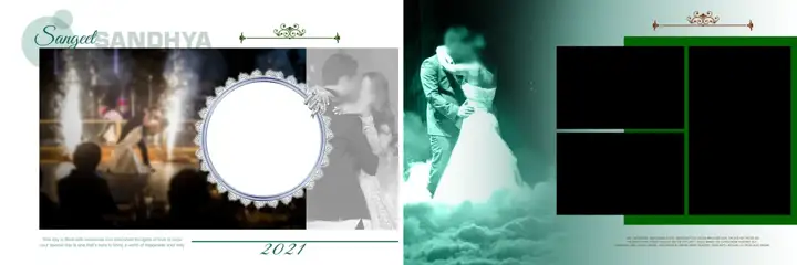Golden Wedding Album 12x36 PSD with Peacock Art