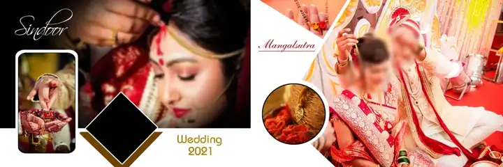 Golden Wedding Album 12x36 PSD with Temple Motif