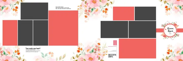 Graceful Damask Texture Karizma Wedding Album 12x36 PSD