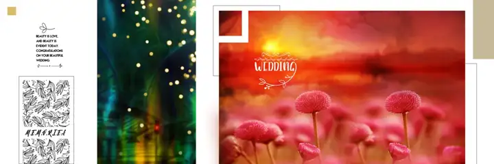 Graceful Floral Border Wedding Album 12x36 PSD