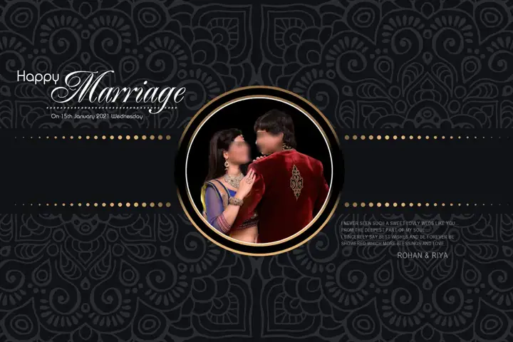 Graceful Geometric Lines Wedding Album Cover PSD