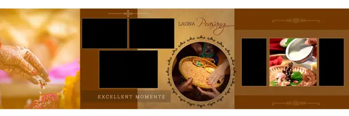 Graceful Vintage Frame Wedding Album 12x36 PSD