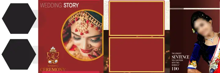 Graceful Wedding Album 12x36 PSD with Damask Texture