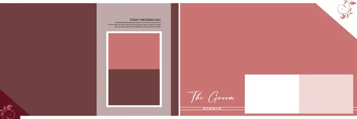 Graceful Wedding Album 12x36 PSD with Kolam Pattern