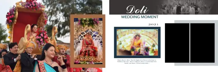 Graceful Wedding Album 12x36 PSD with Rose Petals