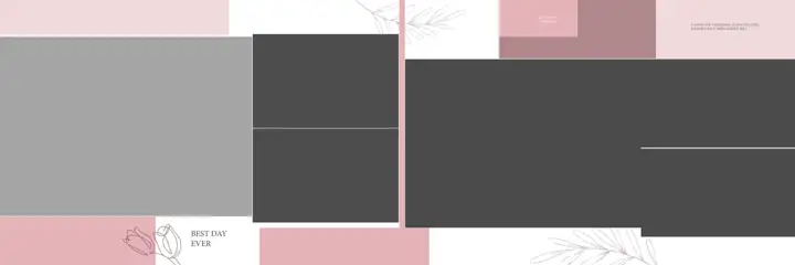 Graceful Wedding Album 12x36 PSD with Watercolour Splash