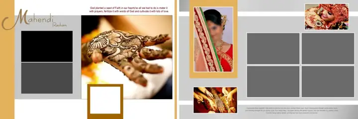 Grand Mehndi Wedding Album 12x36 PSD with Floral Border