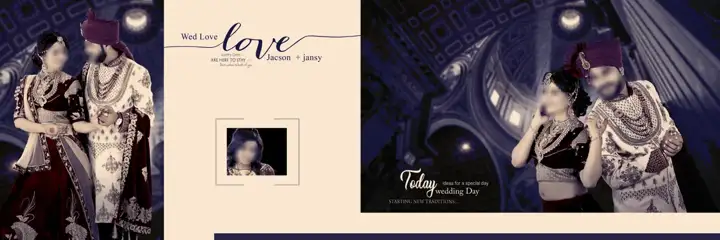 Grand Rose Petals Wedding Album 12x36 PSD
