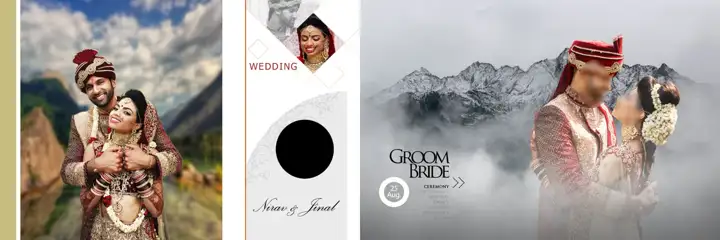 Grand Wedding Album 12x36 PSD with Geometric Lines