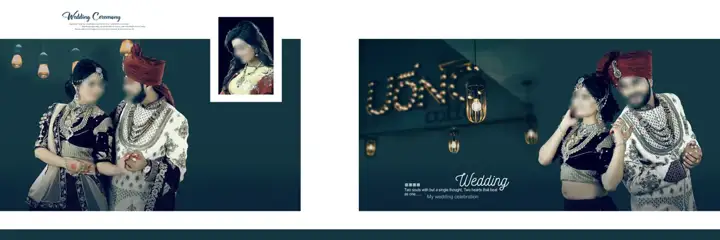 Grand Wedding Album 12x36 PSD with Peacock Art