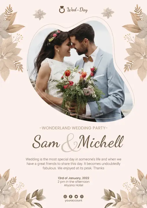 Grand Wedding Invitation PSD – Kolam Pattern