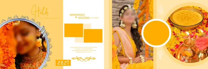 Haldi Wedding Album 12x36 PSD – Elegant Royal Arch Design