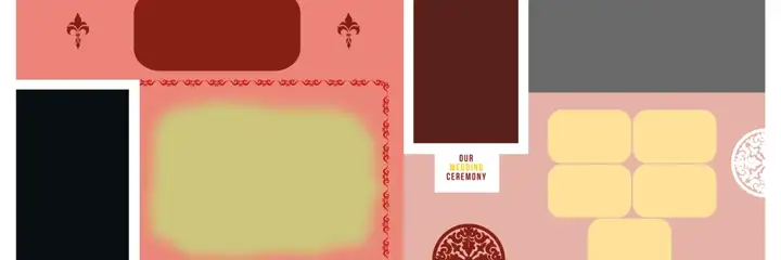 Indian Wedding Album 12x36 PSD – Cinematic Geometric Lines Design