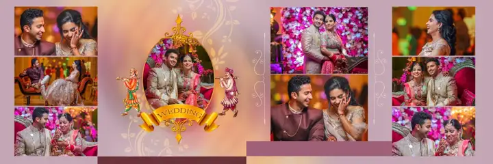 Indian Wedding Album 12x36 PSD – Cinematic Pastel Clouds Design