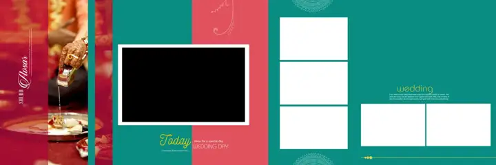 Indian Wedding Album 12x36 PSD – Minimal Temple Motif Design