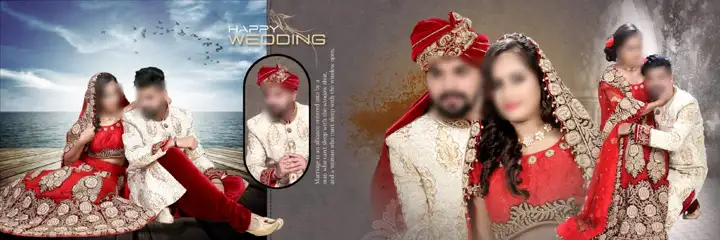 Indian Wedding Album 6x18 PSD – Classic Bokeh Lights Design