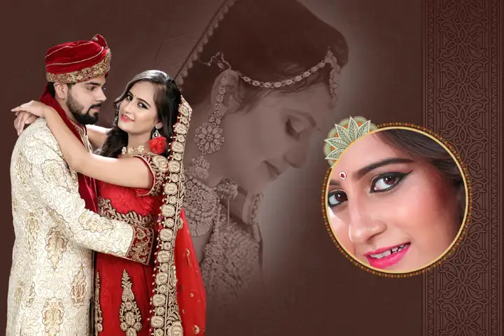 Indian Wedding Album Cover PSD in Royal Glitter Accents Style
