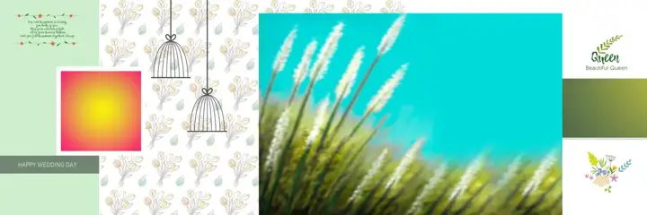 Luxury Album Background 12x36 PSD for Wedding – Bokeh Lights