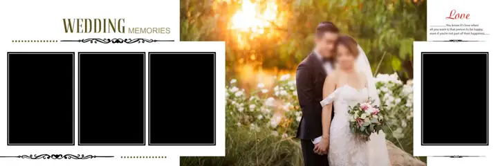Luxury Engagement Wedding Album 12x36 PSD with Paisley Pattern