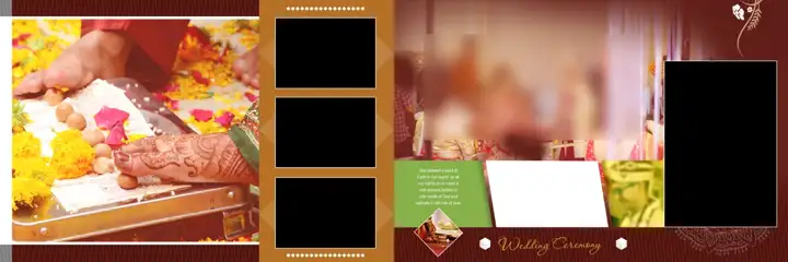 Luxury Indian Wedding Album 12x36 PSD with Vintage Frame