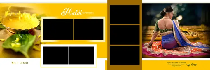 Luxury Wedding Album 12x36 PSD for Haldi – Glitter Accents