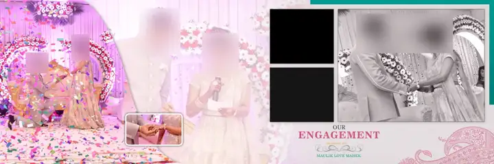 Luxury Wedding Album 12x36 PSD with Floral Border