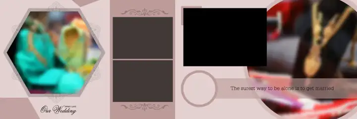 Luxury Wedding Album 12x36 PSD with Vintage Frame