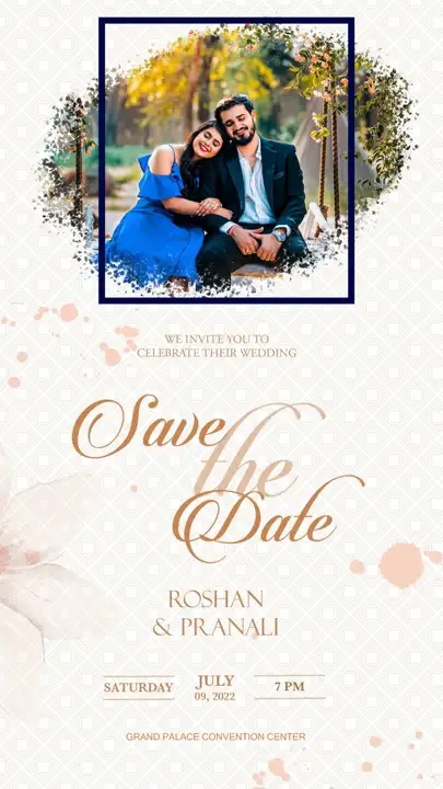 Luxury Wedding Invitation PSD – Peacock Art