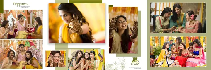 Mehndi Wedding Album 12x36 PSD – Floral Royal Arch Design