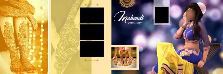 Mehndi Wedding Album 12x36 PSD – Rich Maroon Floral Border Design