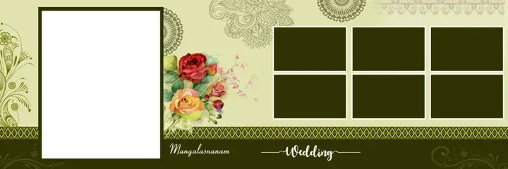 Minimal Indian Wedding Album 12x36 PSD with Lotus Design