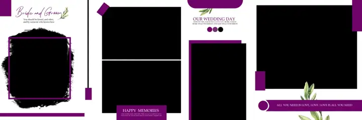 Minimal & Regal Wedding Album 12x36 PSD with Mandala Art