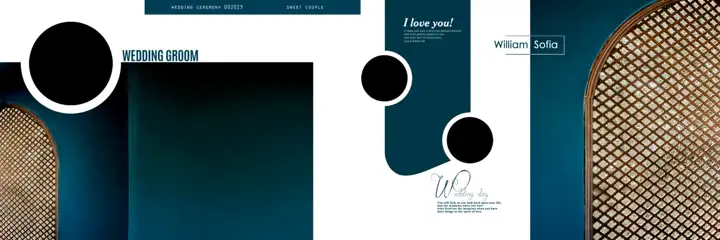 Minimal Wedding Album 12x36 PSD with Damask Texture