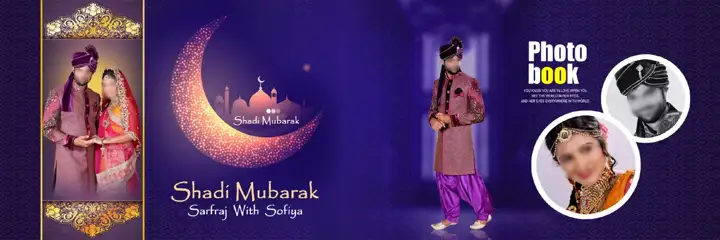 Modern Album 6x18 PSD for Muslim Wedding – Bokeh Lights
