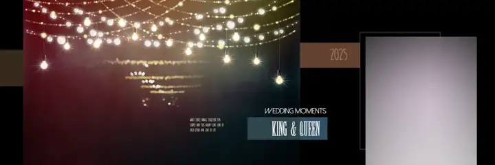 Modern Album Background 12x36 PSD for Wedding – Bokeh Lights