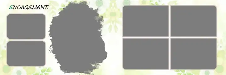 Modern Engagement Wedding Album 12x36 PSD with Brush Strokes
